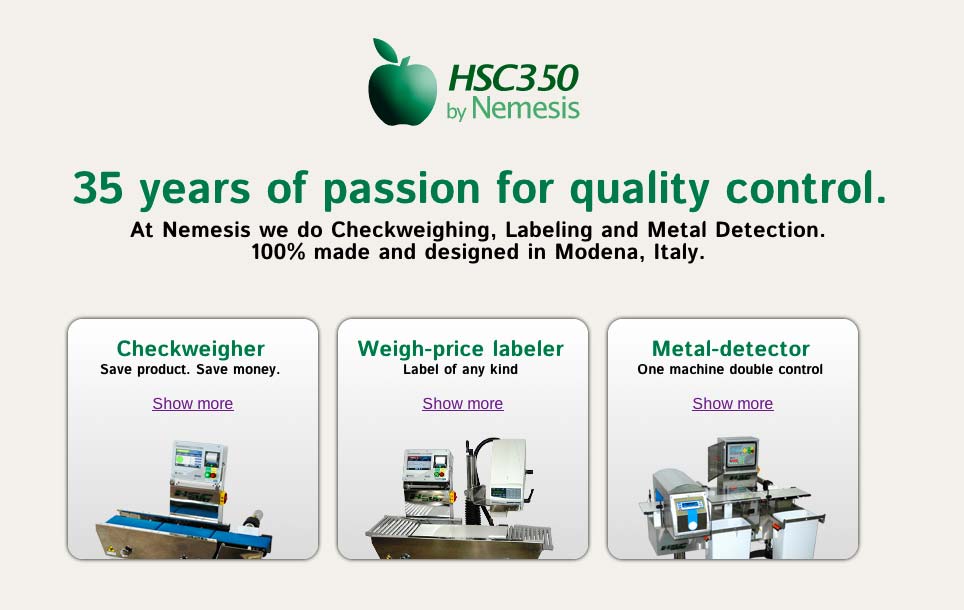 New checkweighers HSC350 by NEMESIS website is online